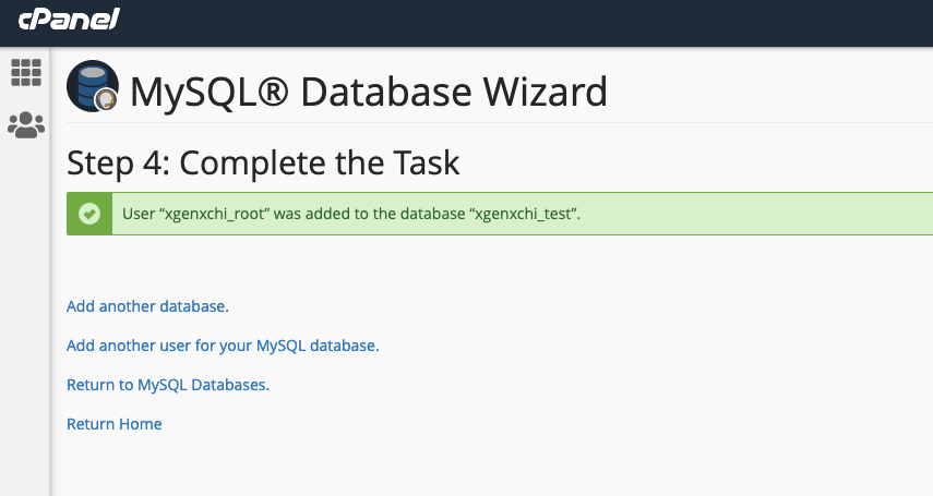 Database details saved