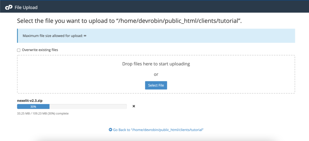 Upload to server
